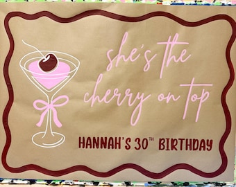 Banner de cumpleaños "Cherry On Top"