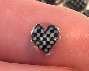 Black and White Checkered Heart COE104 murrini