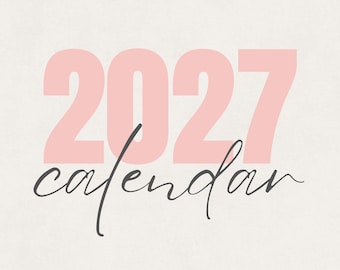 Printbare kalender 2027 | Bewerkbare Canva-kalender | Maandkalender 2027 | Direct downloaden | Digitale planner