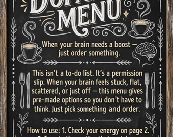 Printbaar dopamine-menu | ADHD-zelfzorgplanner en digitaal werkblad