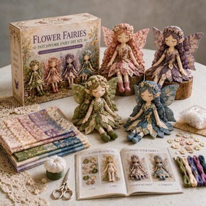Vintage Butterfly Fairy Sewing DIY Kit, Beginner Friendly Patchwork Elf Doll Craft Kit, Handmade Fairy Art Project Kit As Unique Hobby Gift
