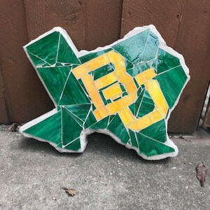Baylor University Texas Shaped Stepping Stone with Mosaic Top!