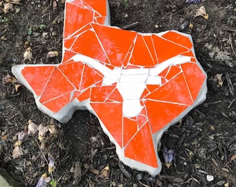 University of Texas Longhorn Stepping Stone with Mosaic Top!