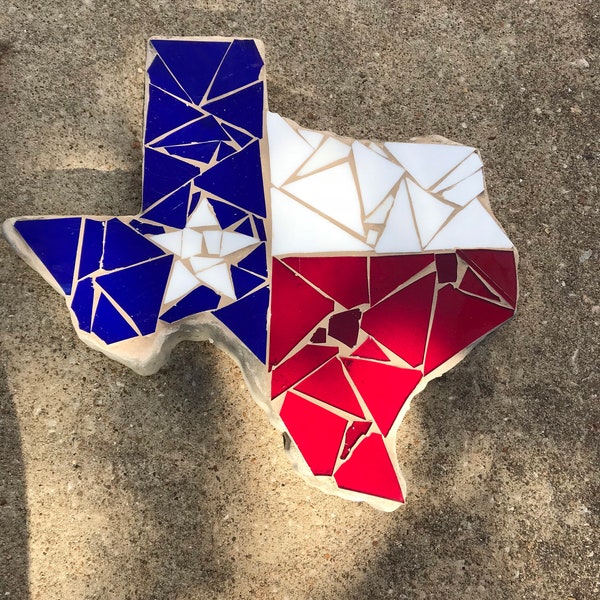 Texas Flag Stepping Stone with Mosaic Top!