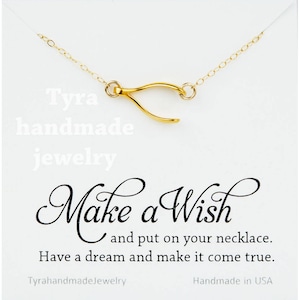 Collar de plata de ley de lado, collar de amuleto de la suerte, collar de buena suerte, mejor regalo de amigo, regalo de graduación, tarjeta de nota personalizada