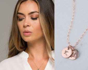 collana iniziale, le iniziali 14k oro riempire, collana monogramma di Custom, migliori amiche collana, madri gioielli, argento, oro, oro rosa