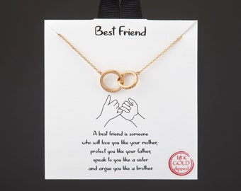 Gold Double CZ Stone Circles Karma Necklace - Inspiring Quote Included,Meaningful Jewelry,gift for her,best friend karma necklace