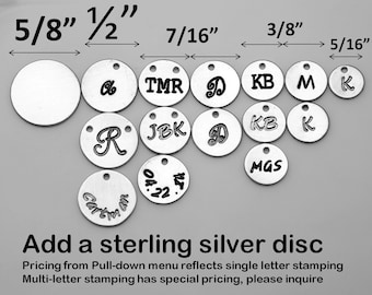 For tydesign Jewelry buyer ONLY,will not be sold separately.Add sterling silver initial disc letter charm