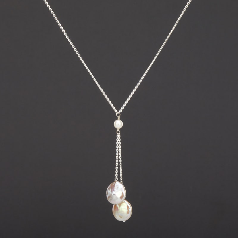 J. Mills Coin Pearl Necklace on Silk Cord main image 0