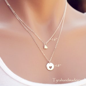 Mother Daughter heart love necklace,Two hearts necklace,Double heart necklace,Mother&#39;s day gift,matching heart charm set,anniversary gift