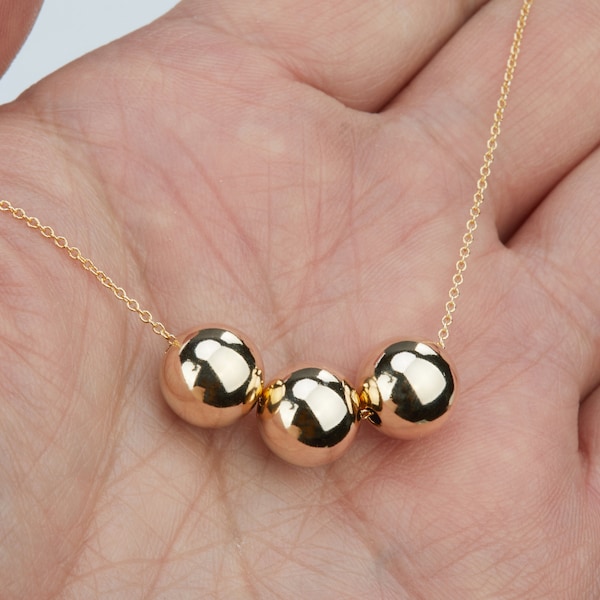 Silver/Gold/Rose gold ball Necklace,Large ball necklace,smooth,corrugated,Simplistic Everyday Jewelry,Bridesmaid gift,Wedding jewelry