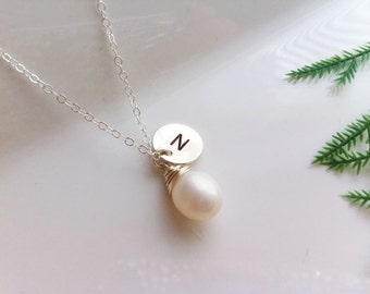 Bridesmaid initial necklace,custom birthstone necklace,custom font monogram,personalized,hand stamped initial,birthday gift,best friend gift