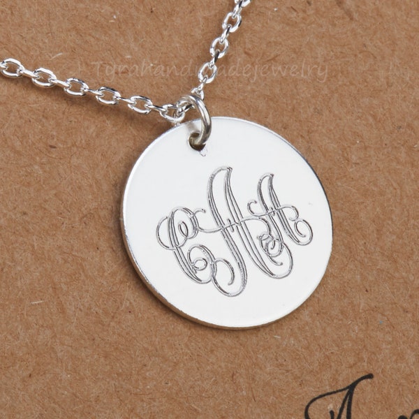 Script Font Initial Necklace - Etsy