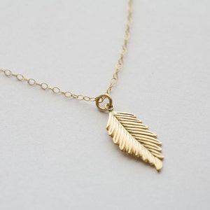 Stelring Silver or 14k Gold Filled Feather Necklace,layering Necklace ...