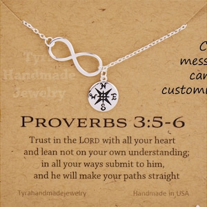 Sterling silver infinity Compass lariat necklace,Graduation Gifts,friendship necklace, best friend, graduation, bridesmaid gift, BFF