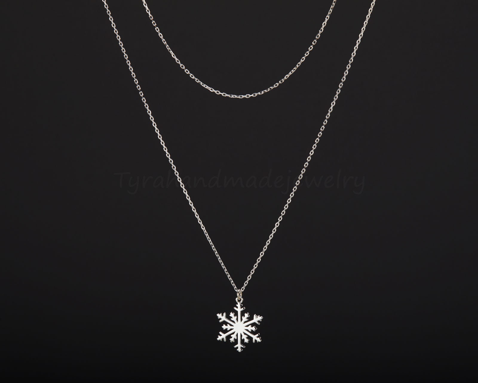 Double Layer Snowflake Necklacechristmas Snowflake | Etsy