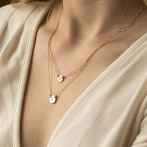 Double tiny Layer initial necklace,Silver,gold,rose gold,couple Monograms,custom font,sisterhood gift,mother of two gift,personalized note,