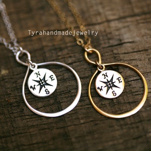 Gold compass necklace,Infinity compass necklace,infinity necklace,Friendship necklace,Graduation gift,best friend gift,bridesmaid gifts