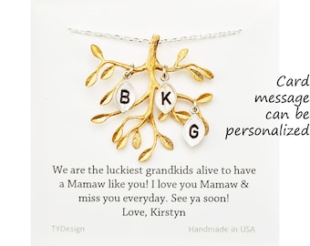 Family Tree Necklace,leaf initial necklace,Personalize family tree jewelry,Leaf Jewelry,Mother jewelry,Mother's day gift,custom jewelry note