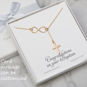 Sideways infinity cross necklace,Infinity karma necklace,Lariat Y necklace,cross necklace,Blessed jewelry,best friend gift,birthday gift image 6