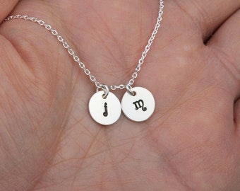 Personalized Initial Necklace,hand stamped couple initials,Best Friend initials,Kid initial,Sisterhood gift,Mother gift,custom jewelry card