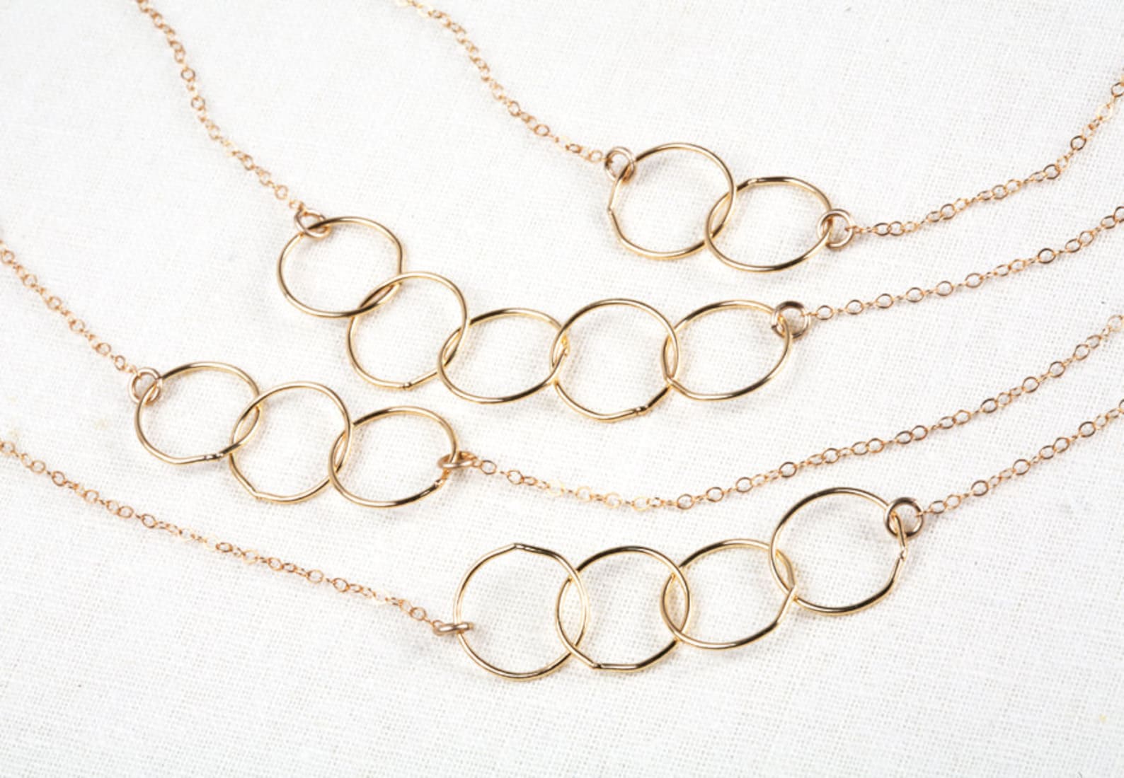 Personalized Small Circle Necklace 14k Gold Fill or Sterling Etsy