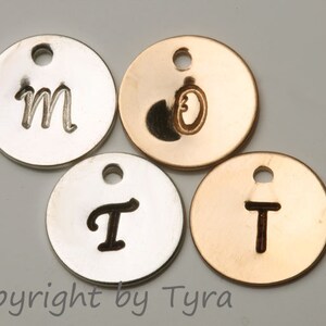 For tydesign Jewelry buyer ONLY,will not be sold separately.Add Gold filled initial letter disc charm image 1