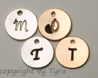 For tydesign Jewelry buyer ONLY,will not be sold separately.Add Gold filled initial letter disc charm