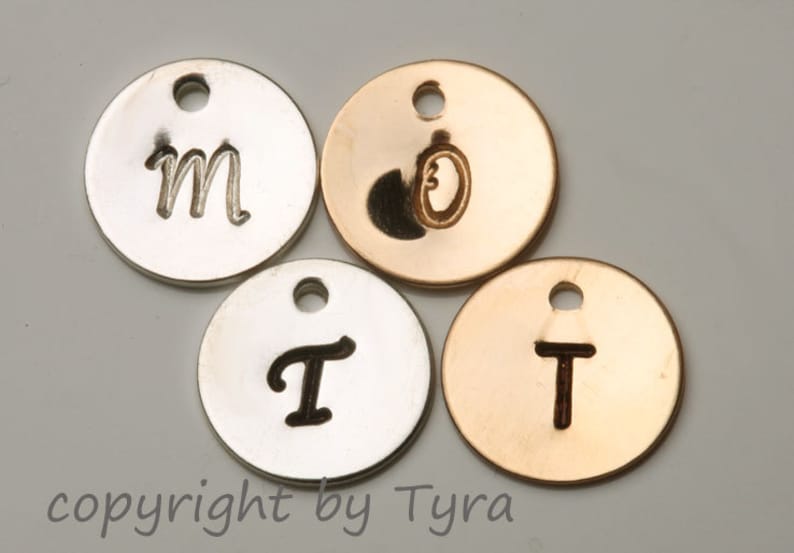 For tydesign Jewelry buyer ONLY,will not be sold separately.Add Gold filled initial letter disc charm image 1