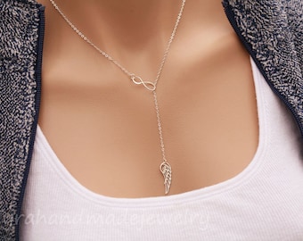 Infinity Angel Wing ketting, Memory vleugel, verjaardag cadeau, Bridesmaid cadeau, kind verlies sieraden, Bruiloft bruids sieraden, aangepaste sieraden kaart