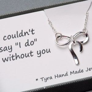 Sterling silver knot necklace, silver knot necklace, tie the knot, bridal party jewelry gifts,sisterhood,graduation gift