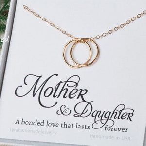 Plata / oro / oro rosa madre hija amor Karma collar, eternidad, círculo de Karma collar, regalo para mamá, a mamá de la hija collar de la madre