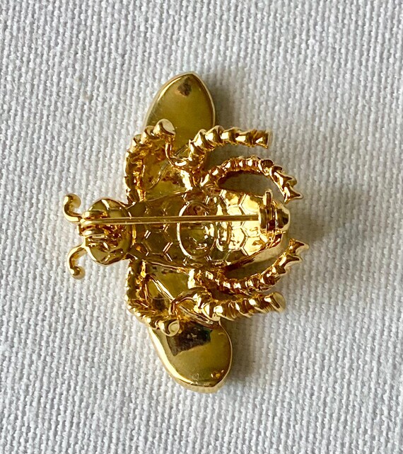 Vintage Kenneth Jay Lane Signed Queen Been Brooch… - image 3