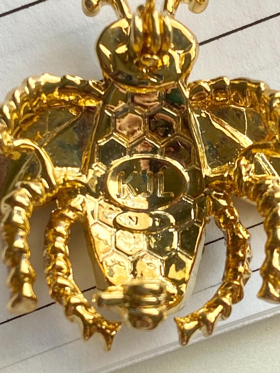 Vintage Kenneth Jay Lane Signed Queen Been Brooch… - image 4