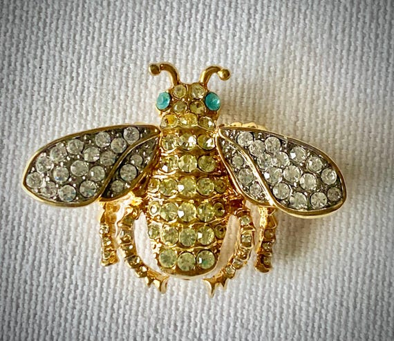 Vintage Kenneth Jay Lane Signed Queen Been Brooch… - image 1