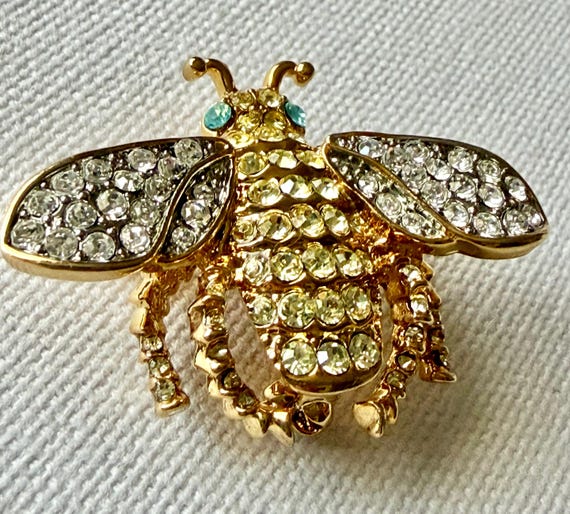 Vintage Kenneth Jay Lane Signed Queen Been Brooch… - image 11