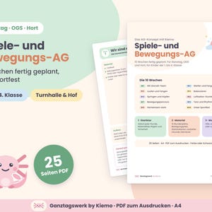 Bewegungs AG Grundschule Hort OGS | 10 Wochen Sport und Bewegungsspiele fertig geplant, mit Parcours und Sportfest | PDF Download