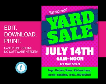 tag sale yard sale garage sale sign community sale etsy