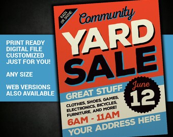 yard sale sign kit bundle tag sale sign garage sale sign etsy