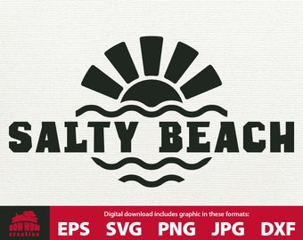 Salty Beach SVG cutting file funny ocean life quote saying sign tshirt doormat mug tote wall decor sticker decal hat gift for ocean lover