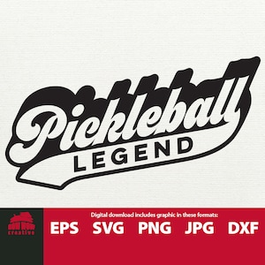 Pickleball Legend svg clipart archivo de corte divertido regalo para el amante del jugador de pickleball taza vaso vaso tote sombrero de béisbol diseño retro