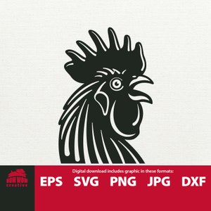 Hahn svg Huhn svg Hahn ClipArt Clipart Holzschnitt Hahn Schneidedatei Bauernhof svg farm svg eps png jpg Geschenk für Huhn Liebhaber