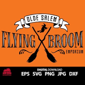 Olde Salem Flying Broom svg Halloween svg witch svg halloween sign svg witch sign svg halloween decor svg witch broom svg witch sign