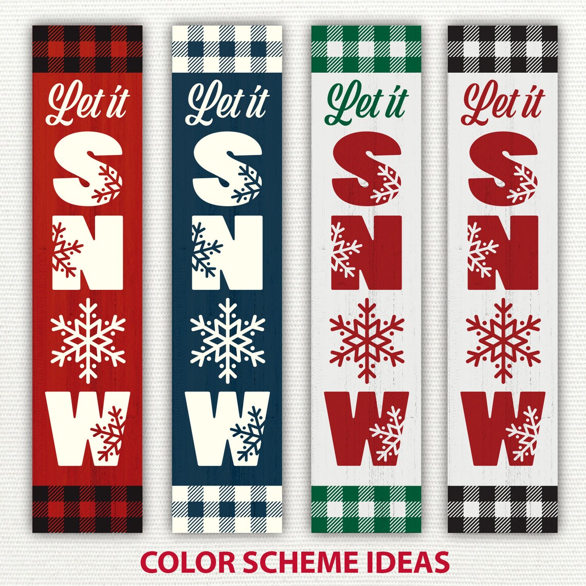 Winter Porch Sign Svg Let It Snow Svg Vertical Winter Sign Let It Snow ...