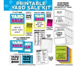 Yard Sale Sign Kit Bundle Tag Sale Sign Garage Sale Sign estate sale sign rummage sale sign printable poster template DIY digital download