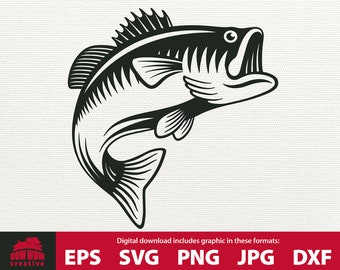 Jumping bass svg jumping fish fishing svg fish svg fish clip art bass fisherman svg fishing clip art eps svg jpg png dxf