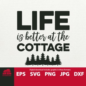 Cottage SVG Life is Better at the Cottage cottage clipart clip art cottage decor cottage sign cutting file quote printable svg cottage life