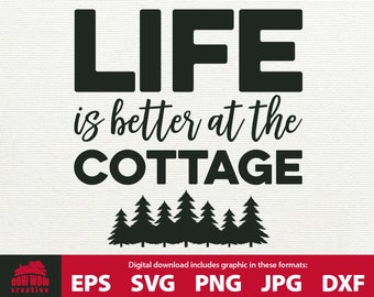 Cottage SVG Life is Better at the Cottage cottage clipart clip art cottage decor cottage sign cutting file quote printable svg cottage life