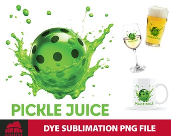 Pickle Juice divertido pickleball tinte sublimación tinte sub png diseño para tazas de café vasos de pinta copa de vino regalo para gráfico de jugador de pickleball
