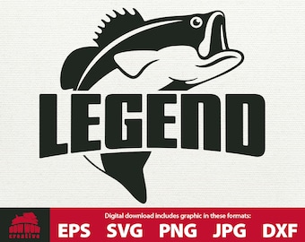 Legenda wędkarstwa svg wędkarstwo svg rybak svg bas rybak svg skacząca ryba wędkarstwo klip art eps svg jpg png projekt koszulki prezent dla rybaka